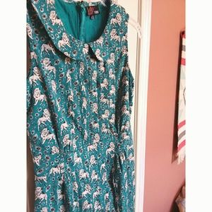 Adorable YUMI Lion Print Peter Pan Collar Dress